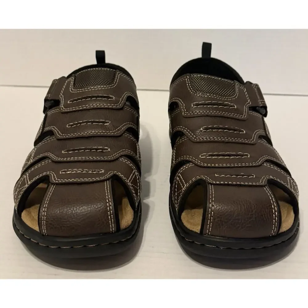 Men’s Dockers Searose Fisherman Brown Sandals 7M Memory Foam Insoles NEW